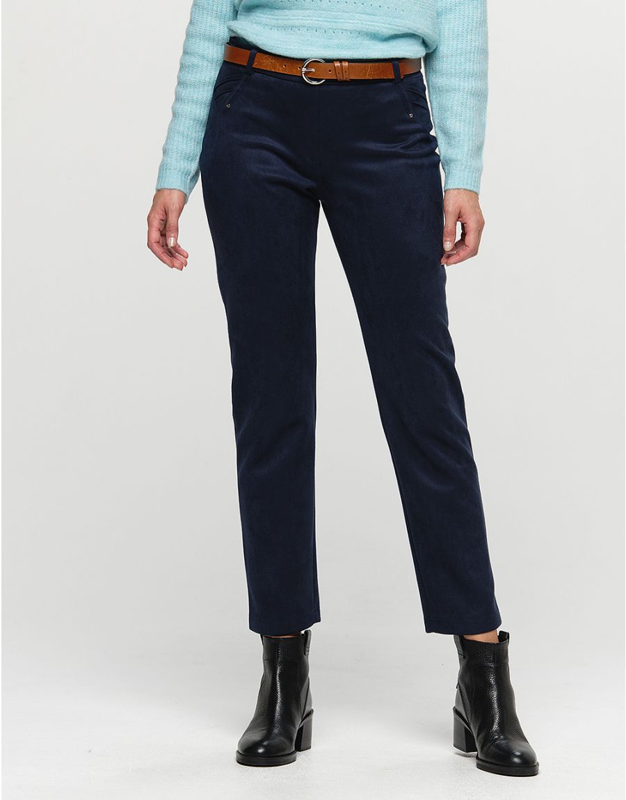 Jegging suédine bleu