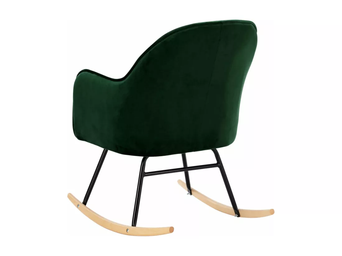 Chaise à bascule Vert foncé Velours