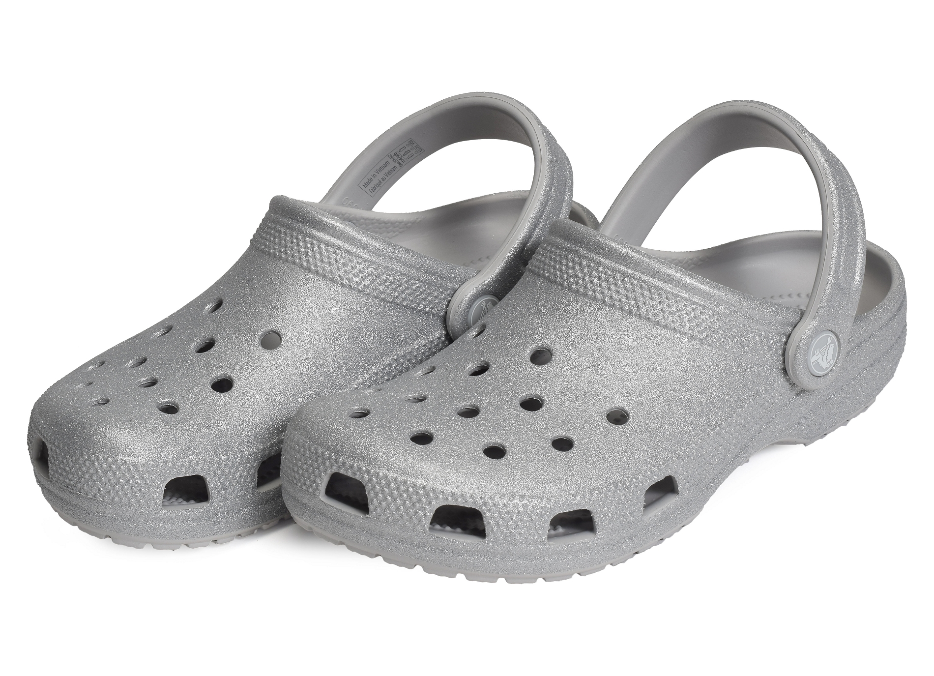 Classic glitter clog argent