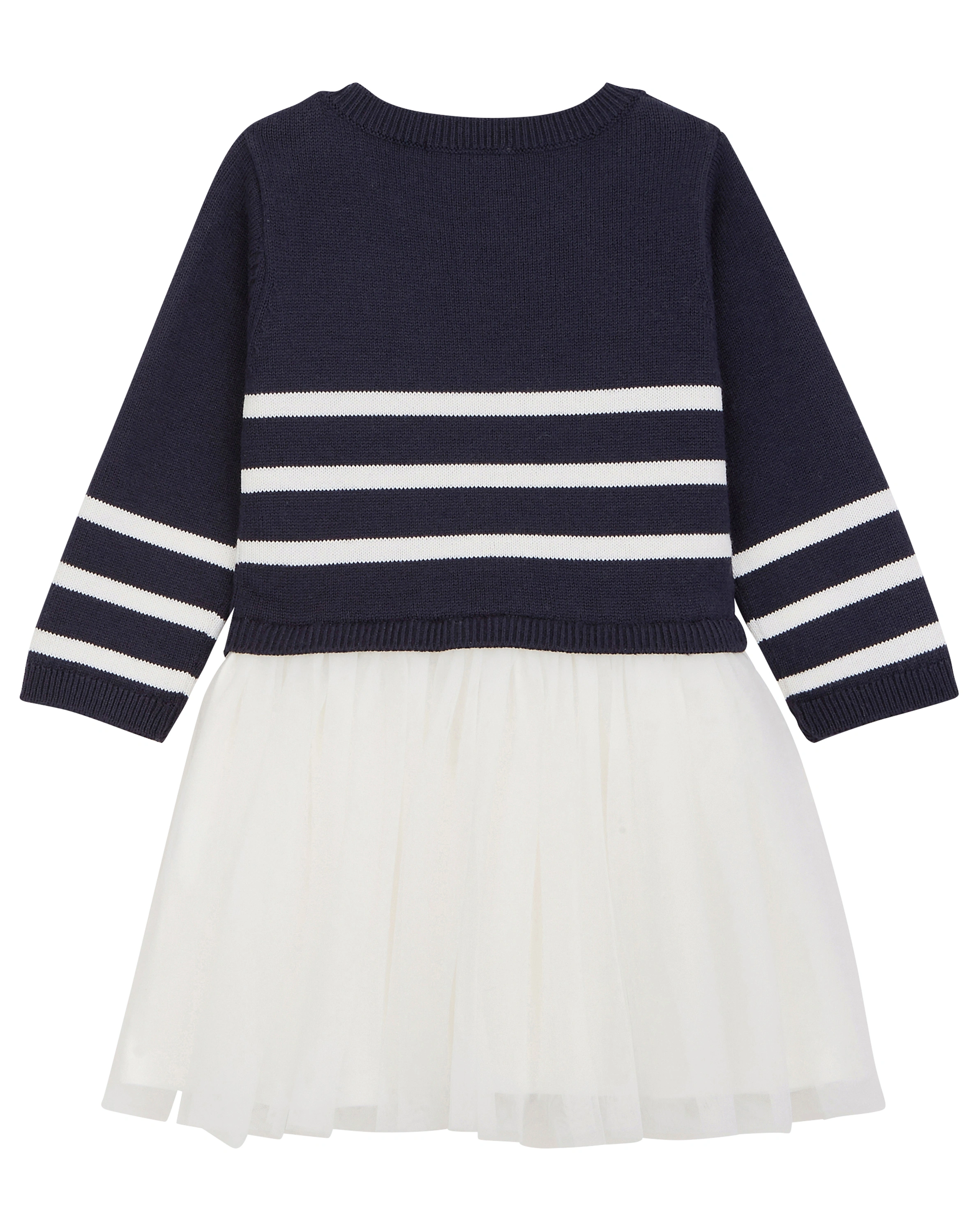 Strick-Kleid TATIA mit Tüll in smoking/marshmallow