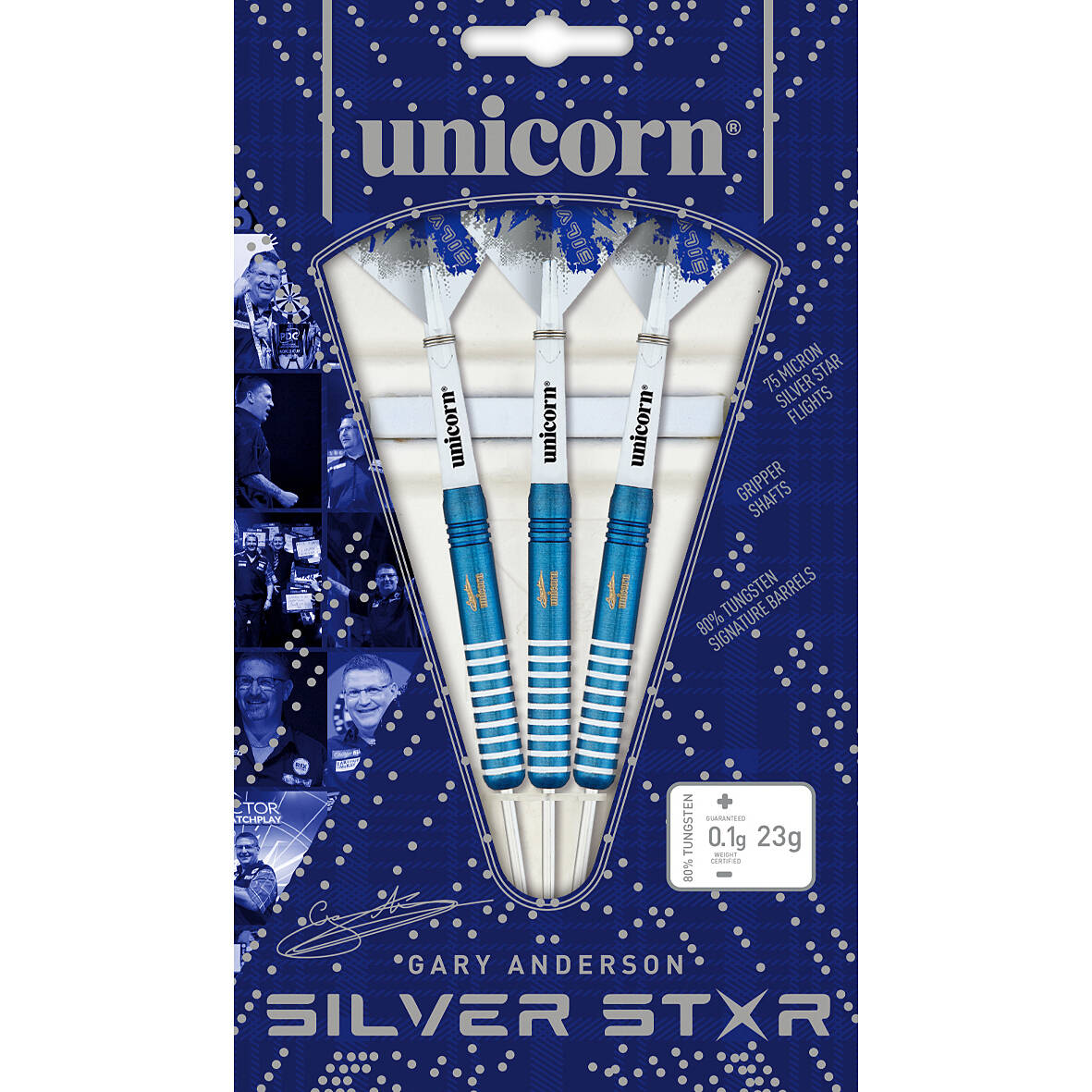 Unicorn - Gary Anderson Blue Silverstar - Steeldart