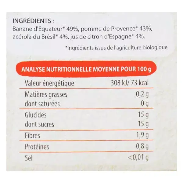 Vitabio Cool Fruits La Pat’ Patrouille Banane Pomme Bio 12 x 90g
