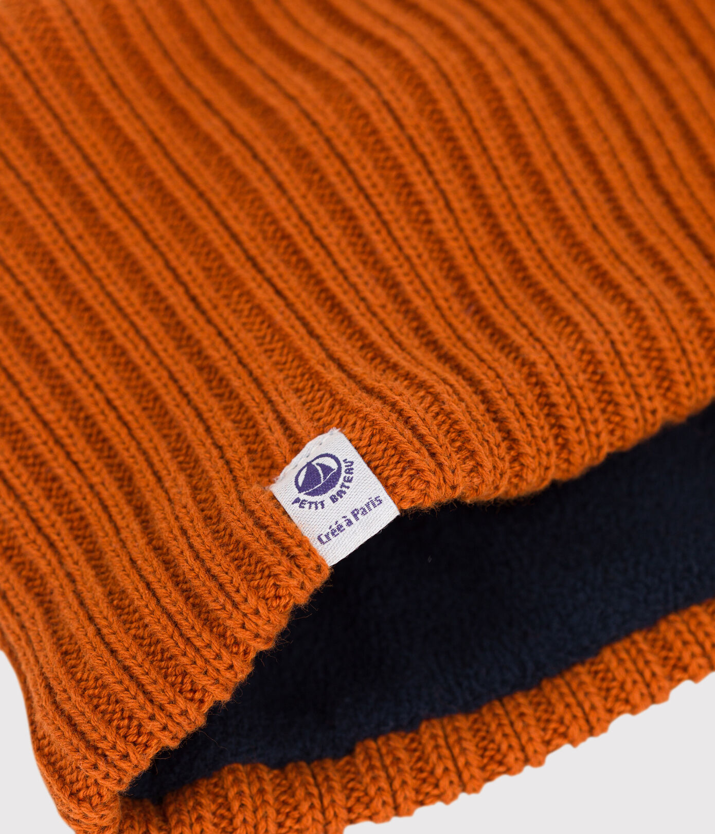 Snood bébé en tricot doublé en polaire recyclée
