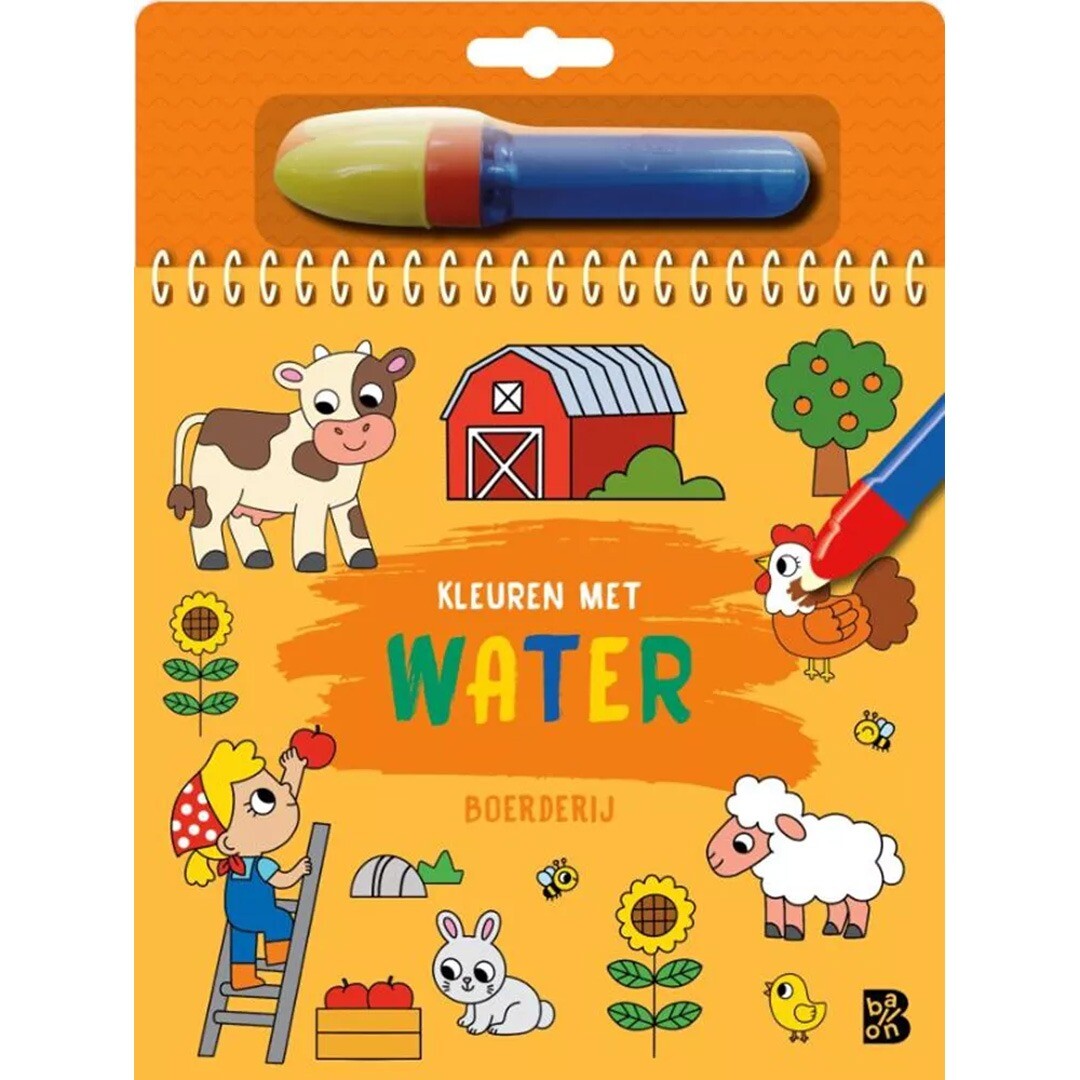 Uitgeverij ballon kleuren met water - boerderij