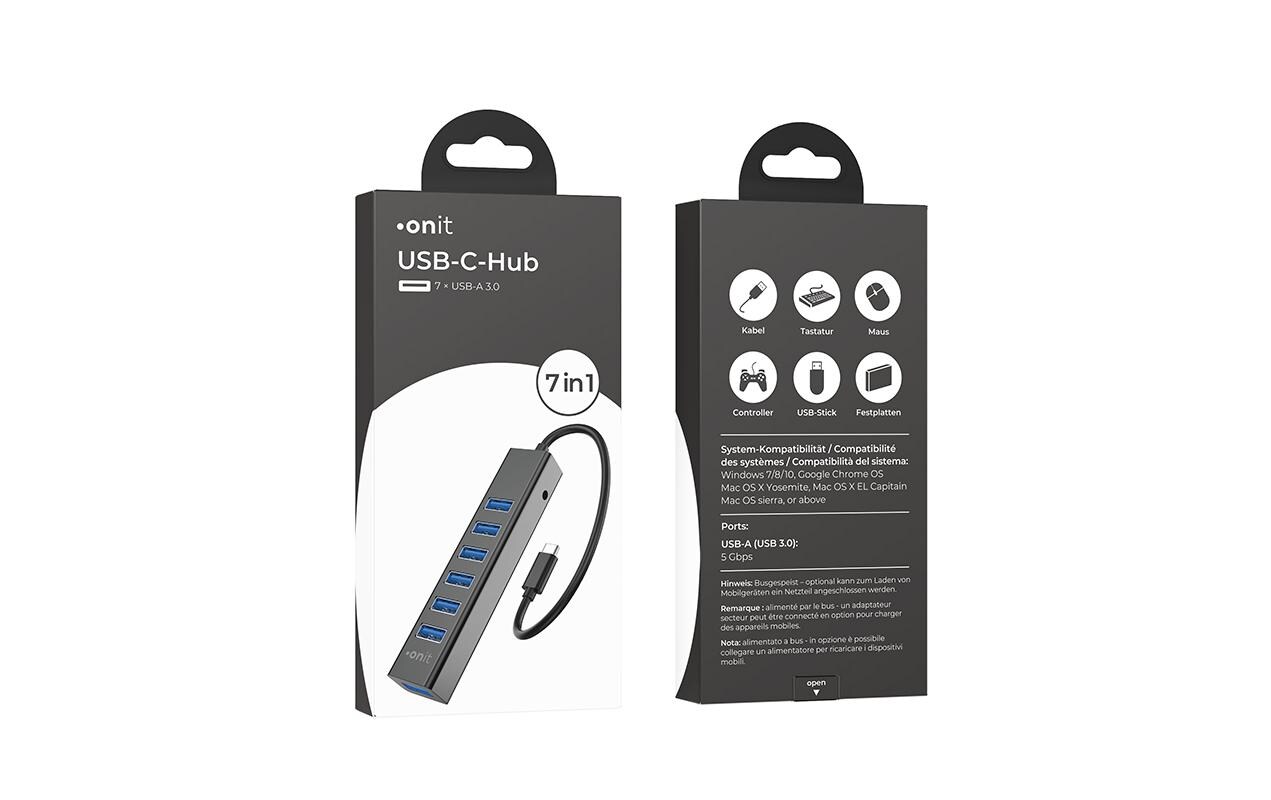 USB-C-Hub 7ALeichter und kompakter Hub mit 7 USB-A-Ports