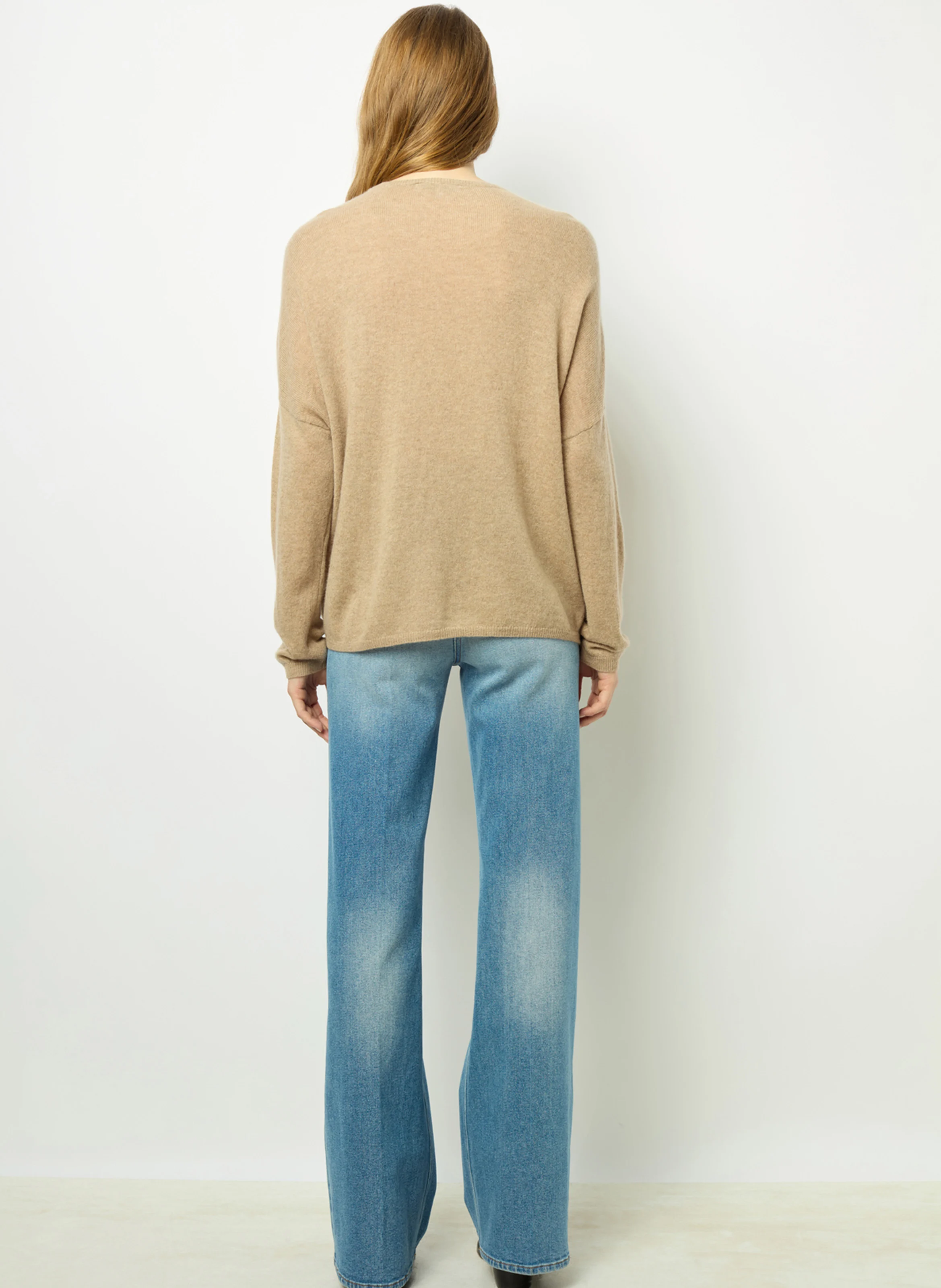 JAZMINE - Pull col rond en cachemire | Beige