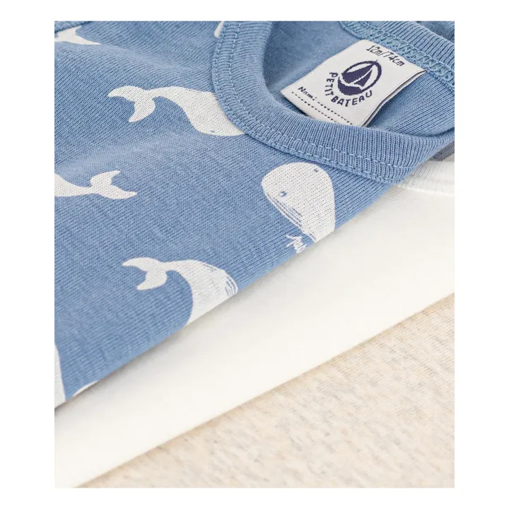Petit Bateau Lot 3 Bodies Débardeur Baleines | Bleu