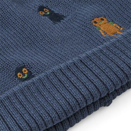 Liewood Aster Beanie, Robots/Indigo Blue, 1-2 år