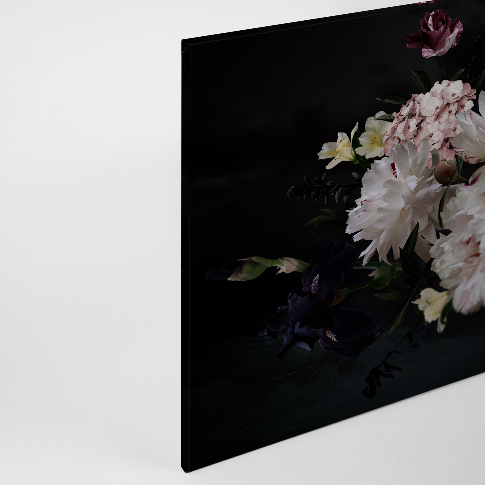Leinwandbild BLUMEN - rosa-gelb - 90x60 cm