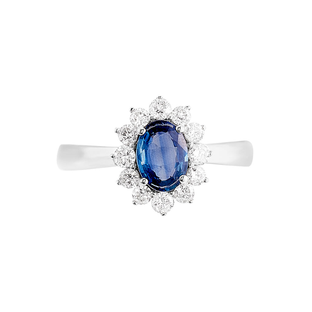 Bague Vladimir Or Blanc Saphir Et Diamant