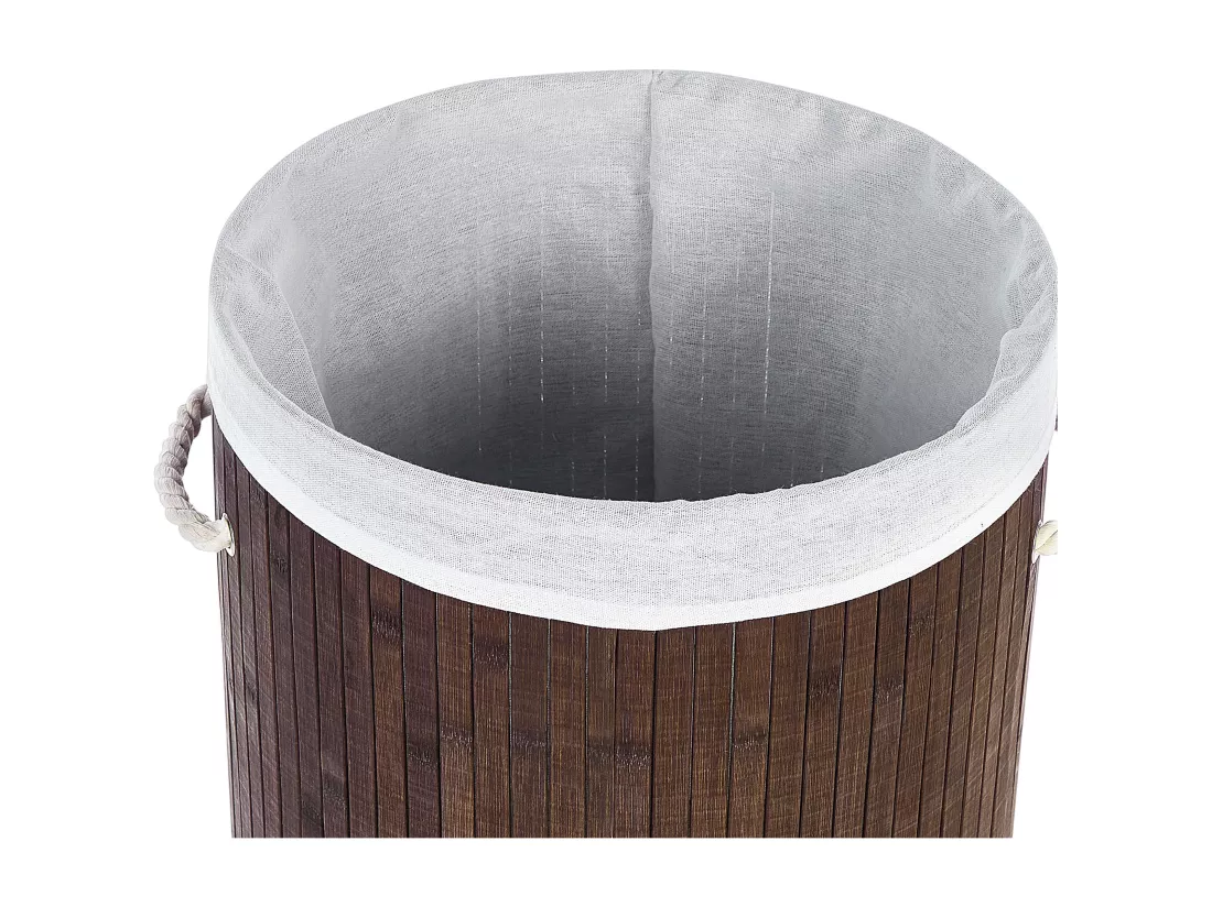 Panier en bambou teinte bois sombre 60 cm SANNAR