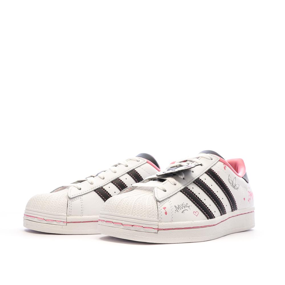 Adidas Baskets Blanches/Noires Fille Adidas Superstar