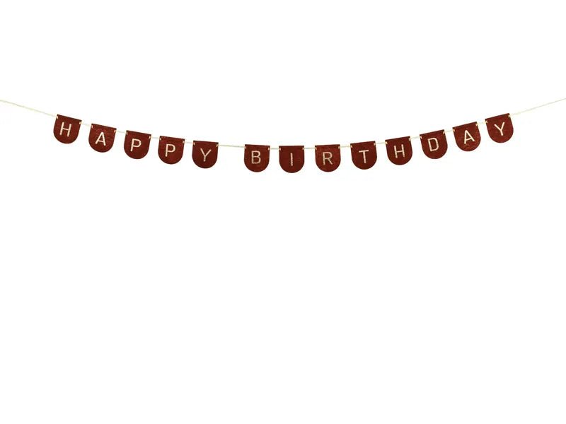 Happy Birthday Letterslinger Zwart Goud 3m