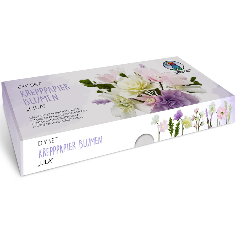 Ursus DIY Set Krepppapier Blumen, lila, 1 Stück