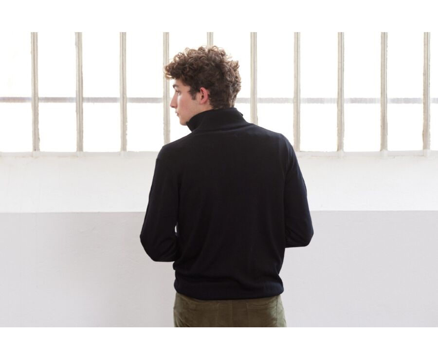 Pull col zippé homme Noir - VLARINOS