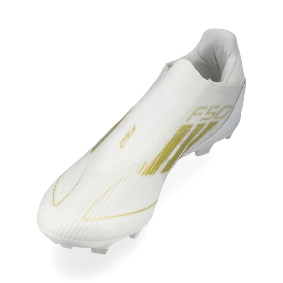 adidas F50 League Laceless FG/AG Day Spark - Blanc/Doré/Blanc