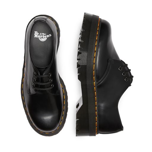 Dr. Martens 1461 Quad Platform Lædersko, Black Polished, 37