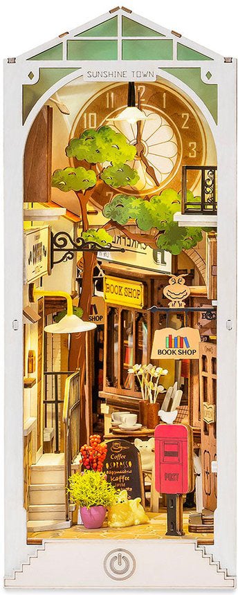 Robotime 3D puzzel Sunshine Town boekensteun 18,5 x 10 x 24,2 cm