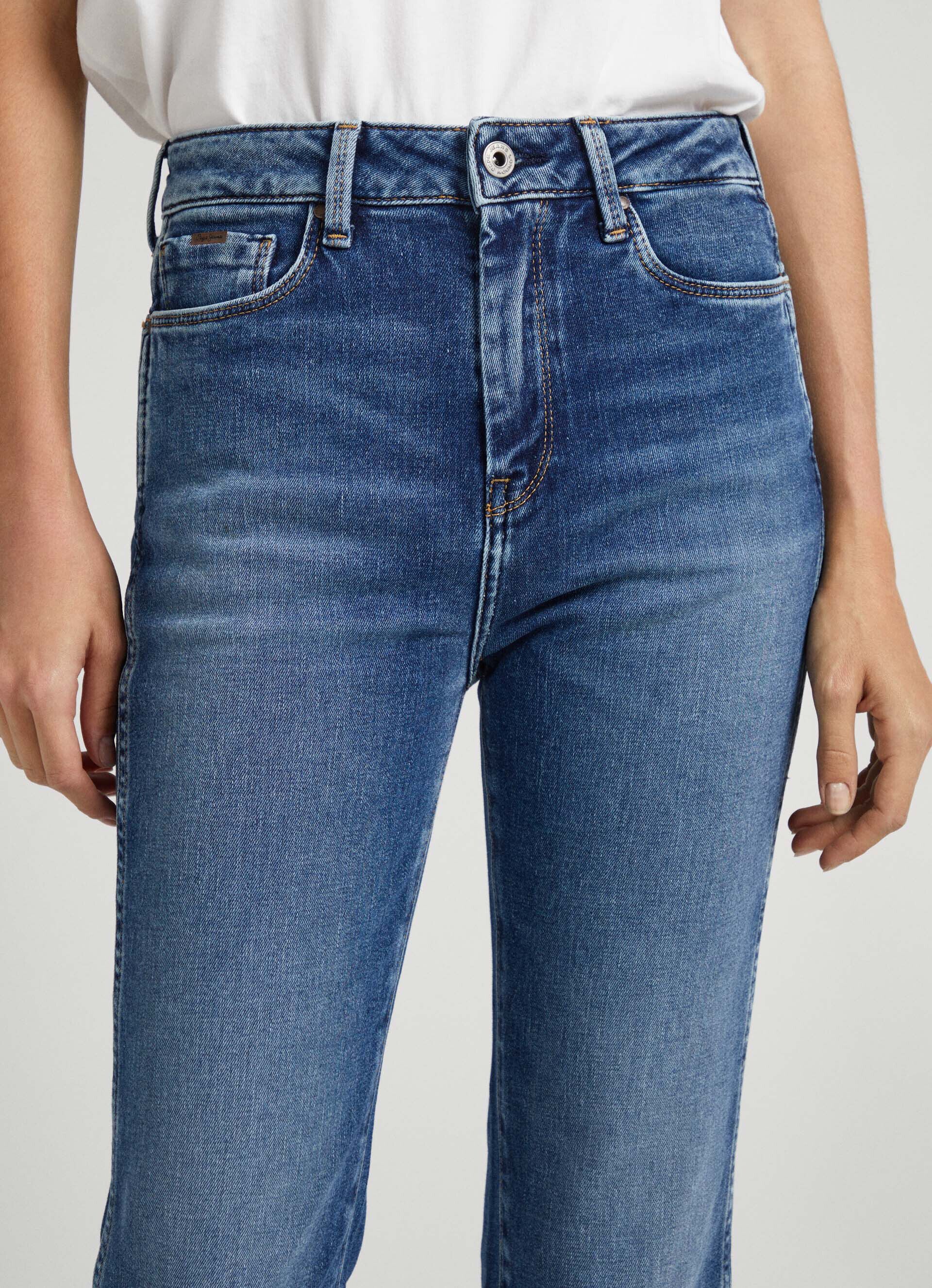 JEANS DION 7/8 FIT SLIM TIRO ALTO - denim