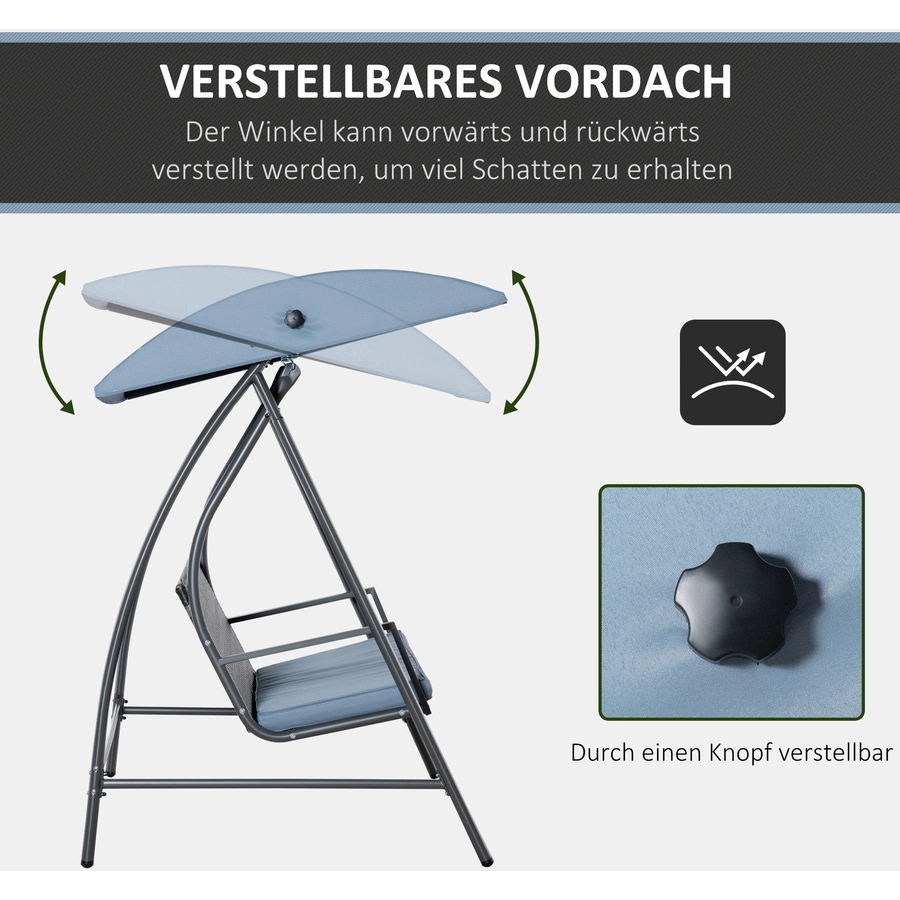 Outsunny Rattan Gartenschaukel grau