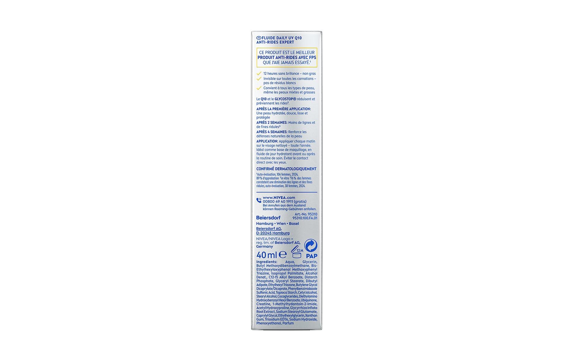Gesichtsfluid Q10 Anti-Falten Expert Day LSF 50 30 mlAnti-Wrinkle Daily UV Fluid LSF 50 schützt vor UV-Strahlen, beugt der Hautalterung vor und reduziert Falten