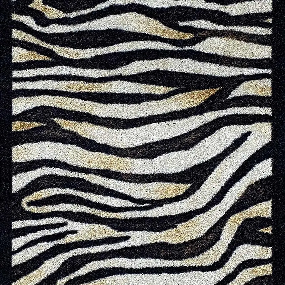Deurmat Zebra antraciet/beige - 50x150 cm