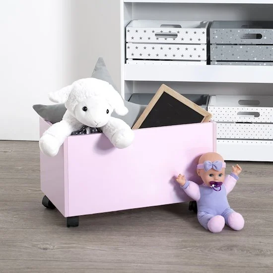 Coffre à jouets à roulettes   Rose        de               Atmosphera
