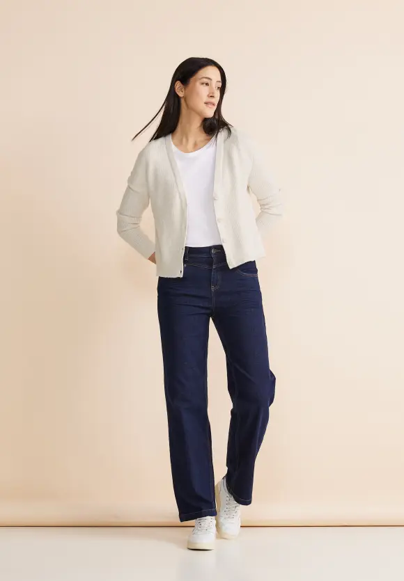 V-Ausschnitt Cardigan - cream white melange