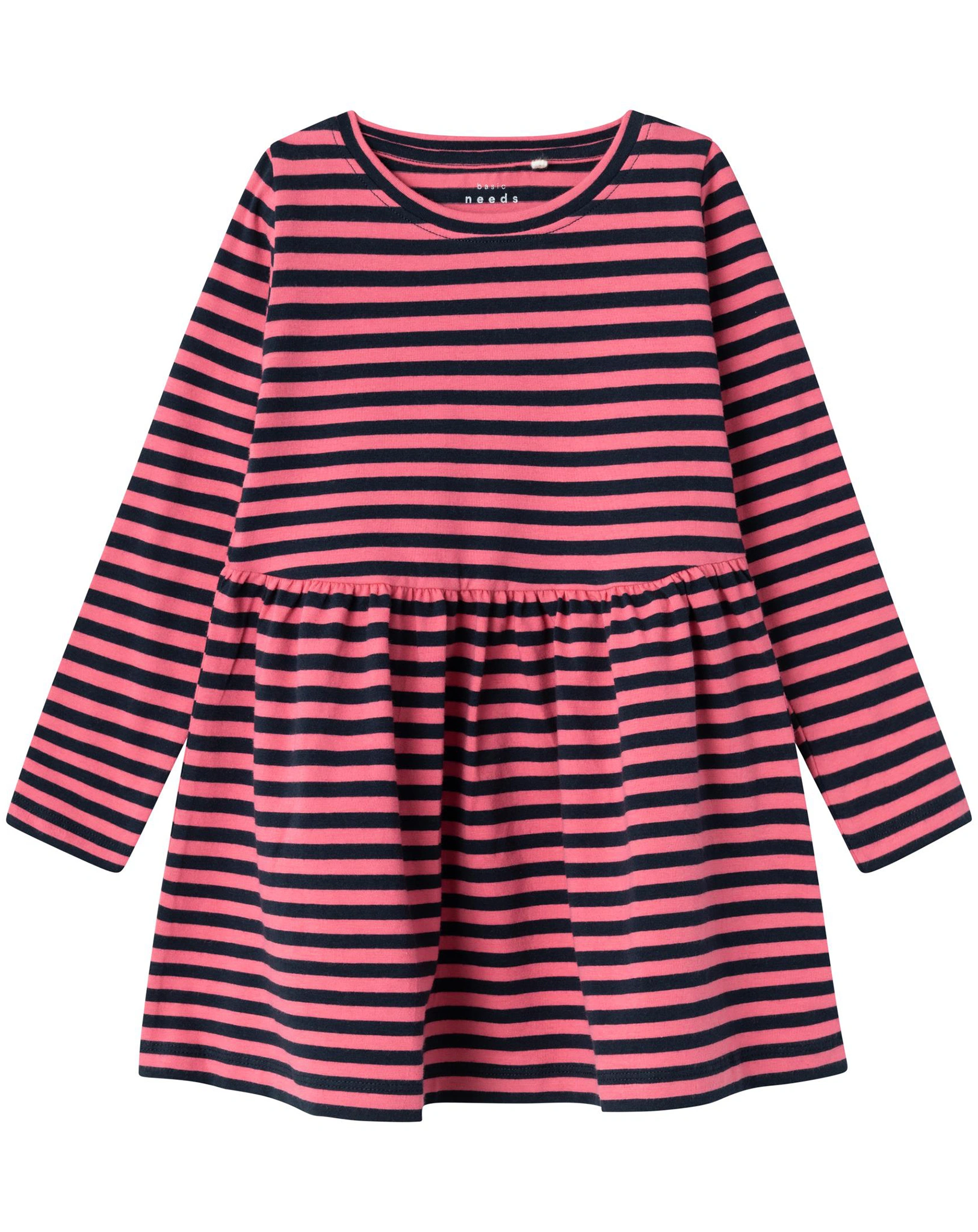 Langarm-Kleid NMFVALENTINA STRIPES in pink/blau