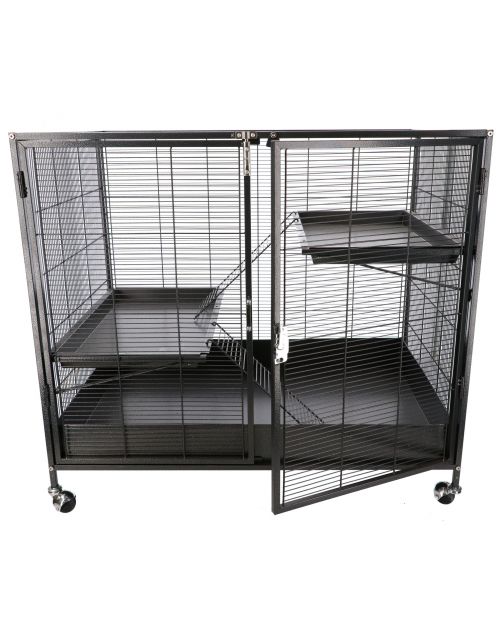 Keddoc Rattenkooi Animal Home Penthouse Bottom - Dierenverblijf - 93.5x63x83.5 cm Antraciet