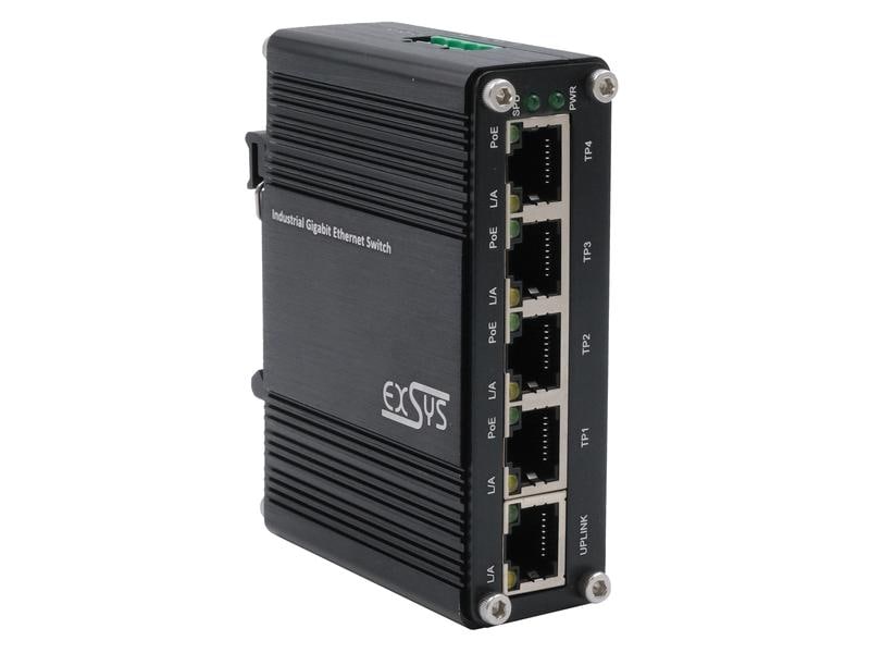 Exsys PoE Switch EX-62020POE 5 Port 5-Port Mini Gigabit Ethernet PoE  Switch