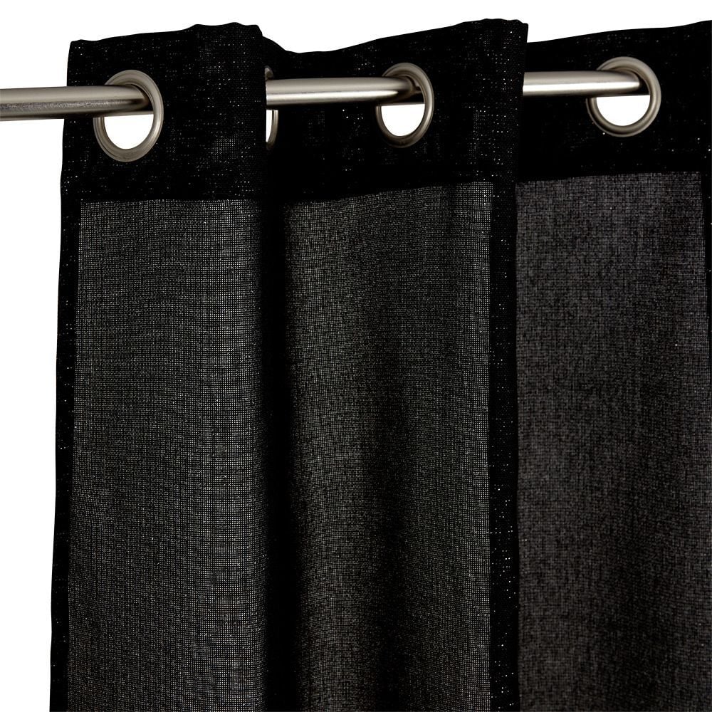 Rideau uni noir et fil métallique brillant 100% polyester 140x240cm