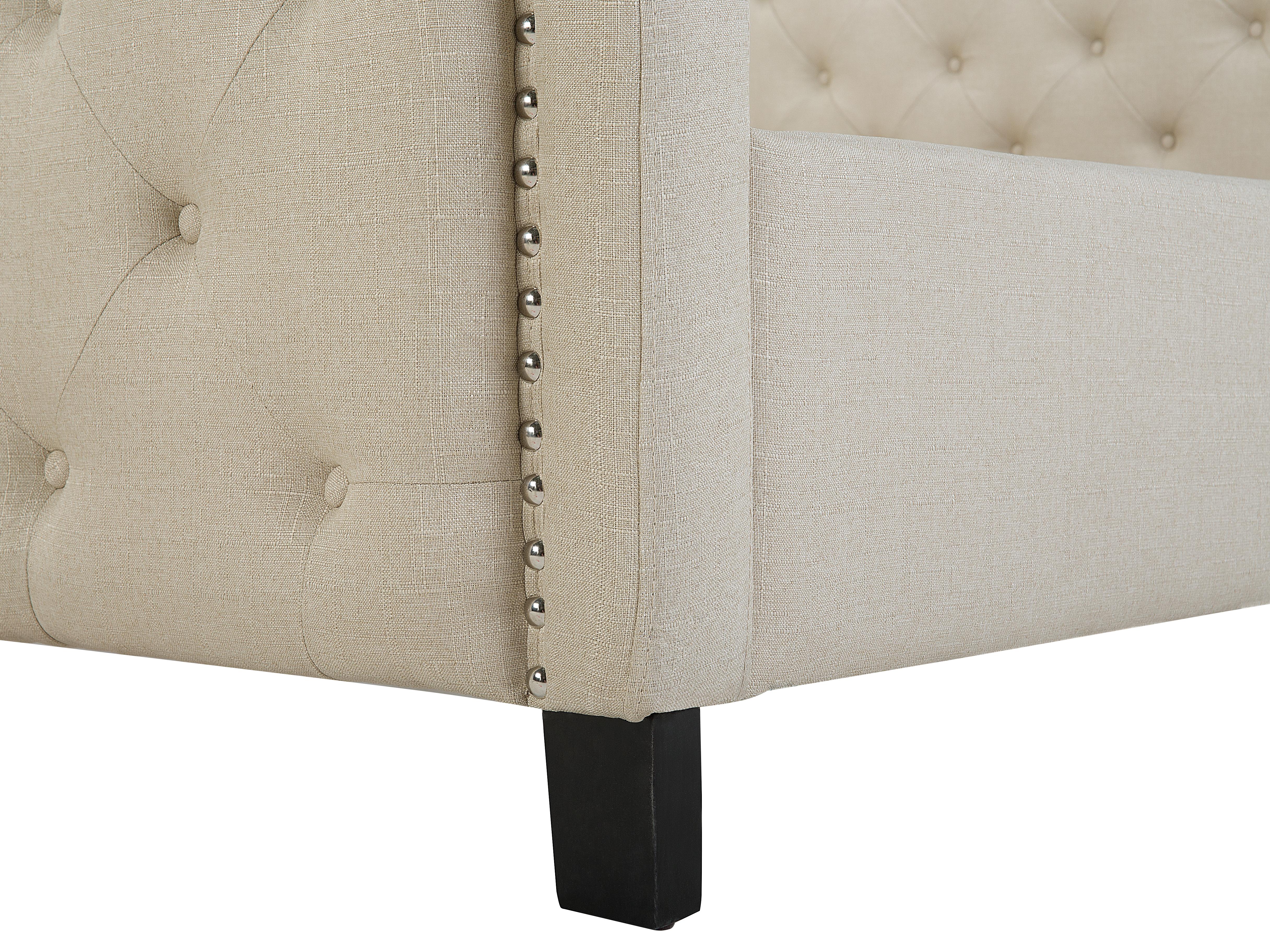 Bed Stof AUREL 160 x 200 cm Beige