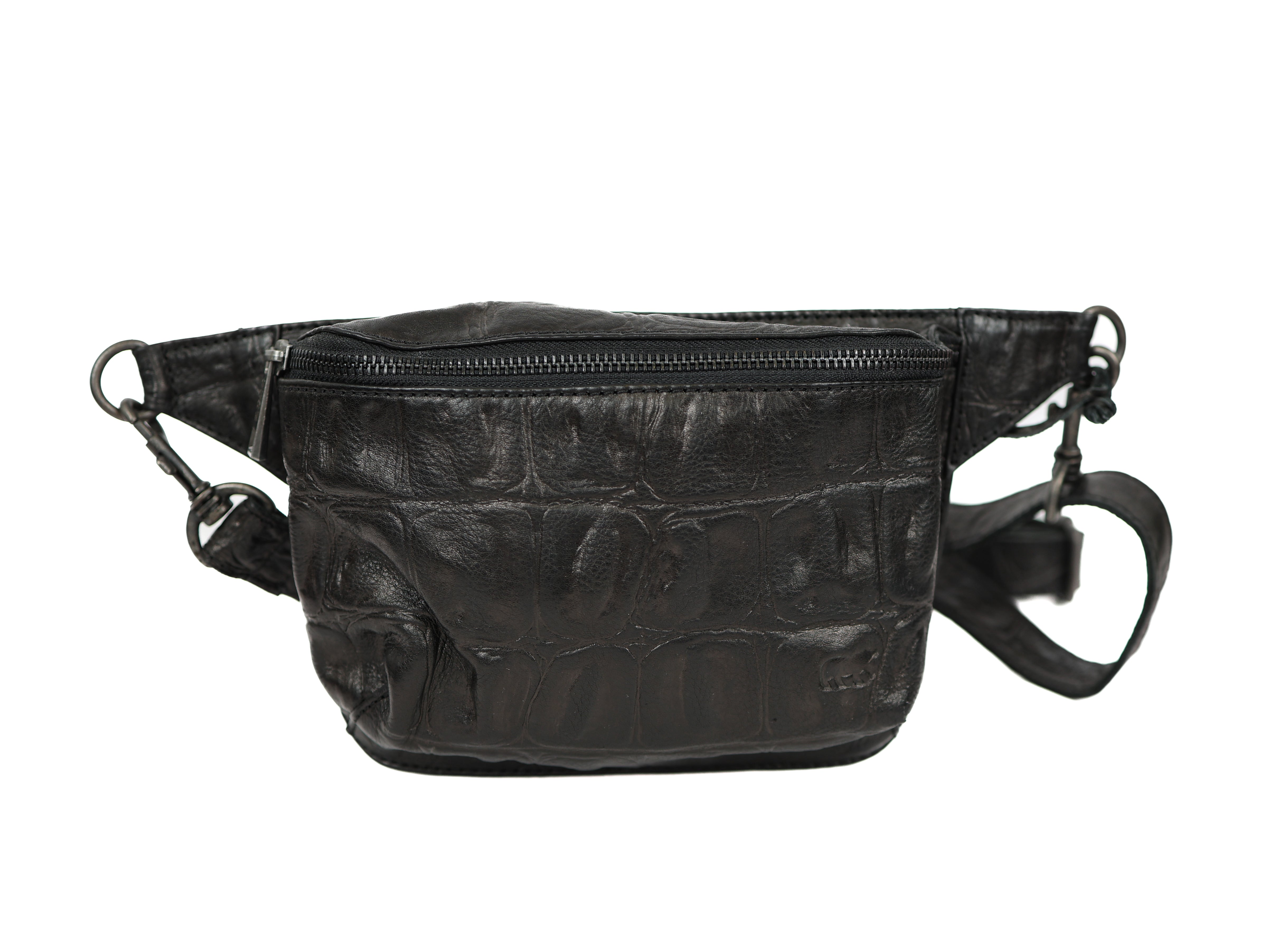 Crossbody tas 'Stef' zwart croco