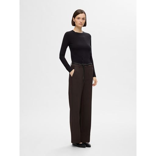Selected Femme Rita Wide Bukser, Coffee Bean, 40