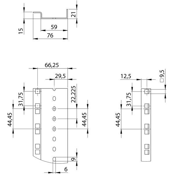 Adam Hall 61552 Rackschiene schwarz