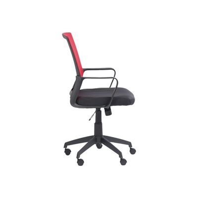 Fauteuil de bureau LIBERTY 01 - accoudoirs fixes - sans appui-tête - noir et rouge