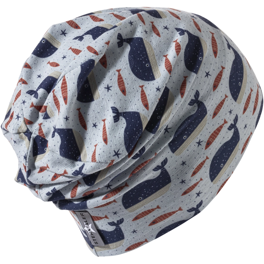 Sterntaler Slouch-Beanie Wale graublau