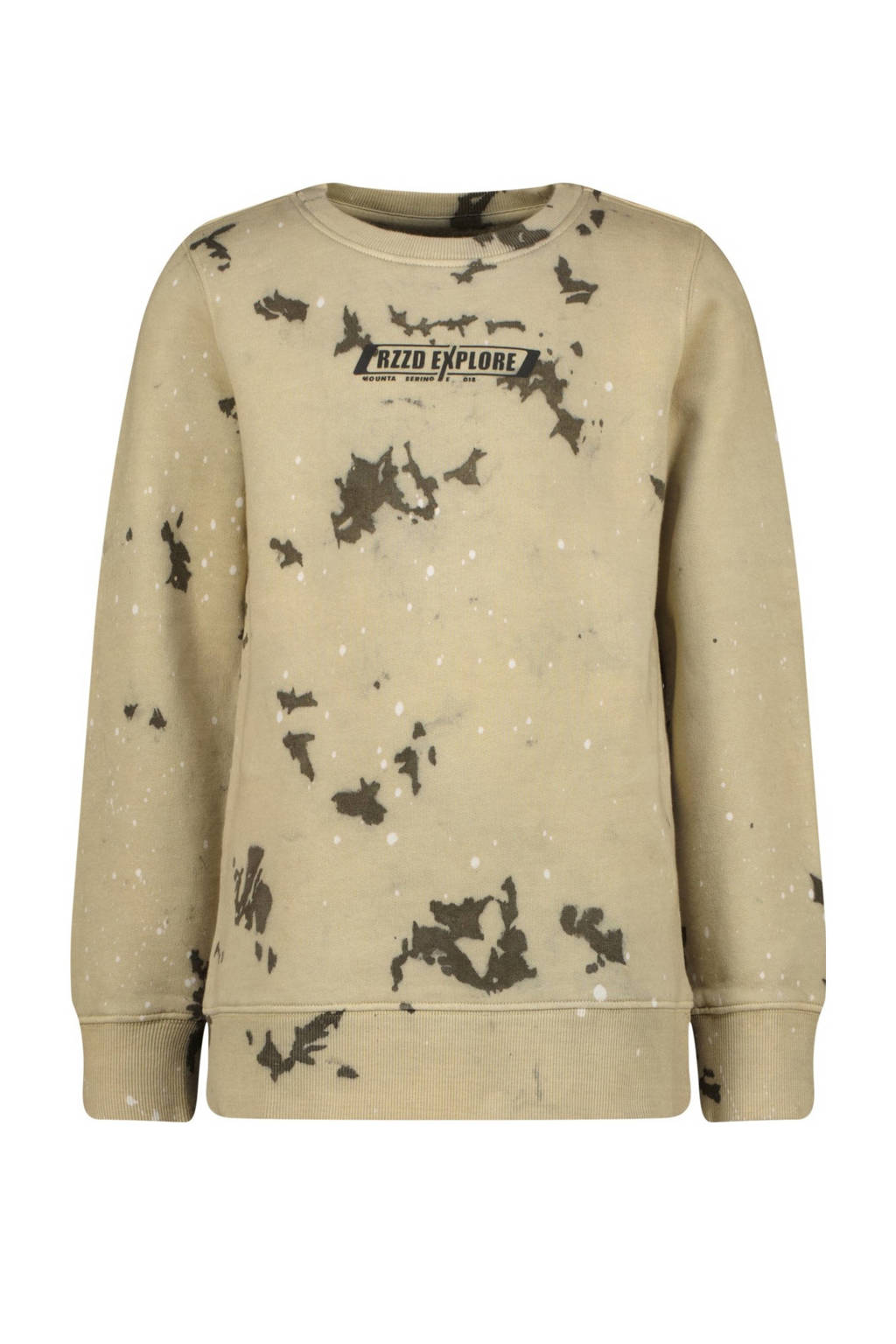 Raizzed sweater Nash met all over print beige/bruin
