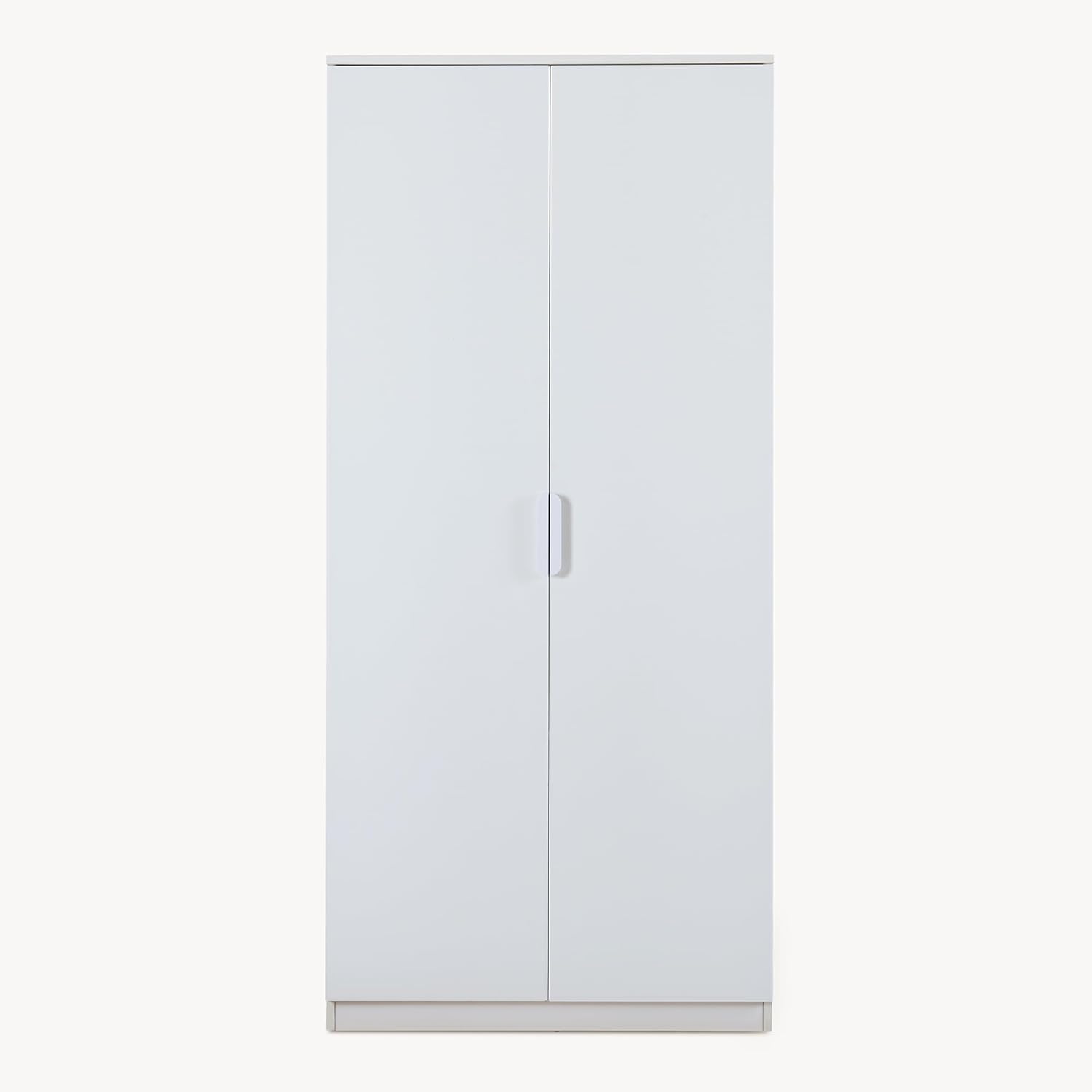 [en.casa] Kleiderschrank Eiselfing Schrank mit 2 Türen Garderobenschrank 176 x 80 x 52 cm Schlafzimmerschrank 1 Kleiderstange 1 Fach Weiß