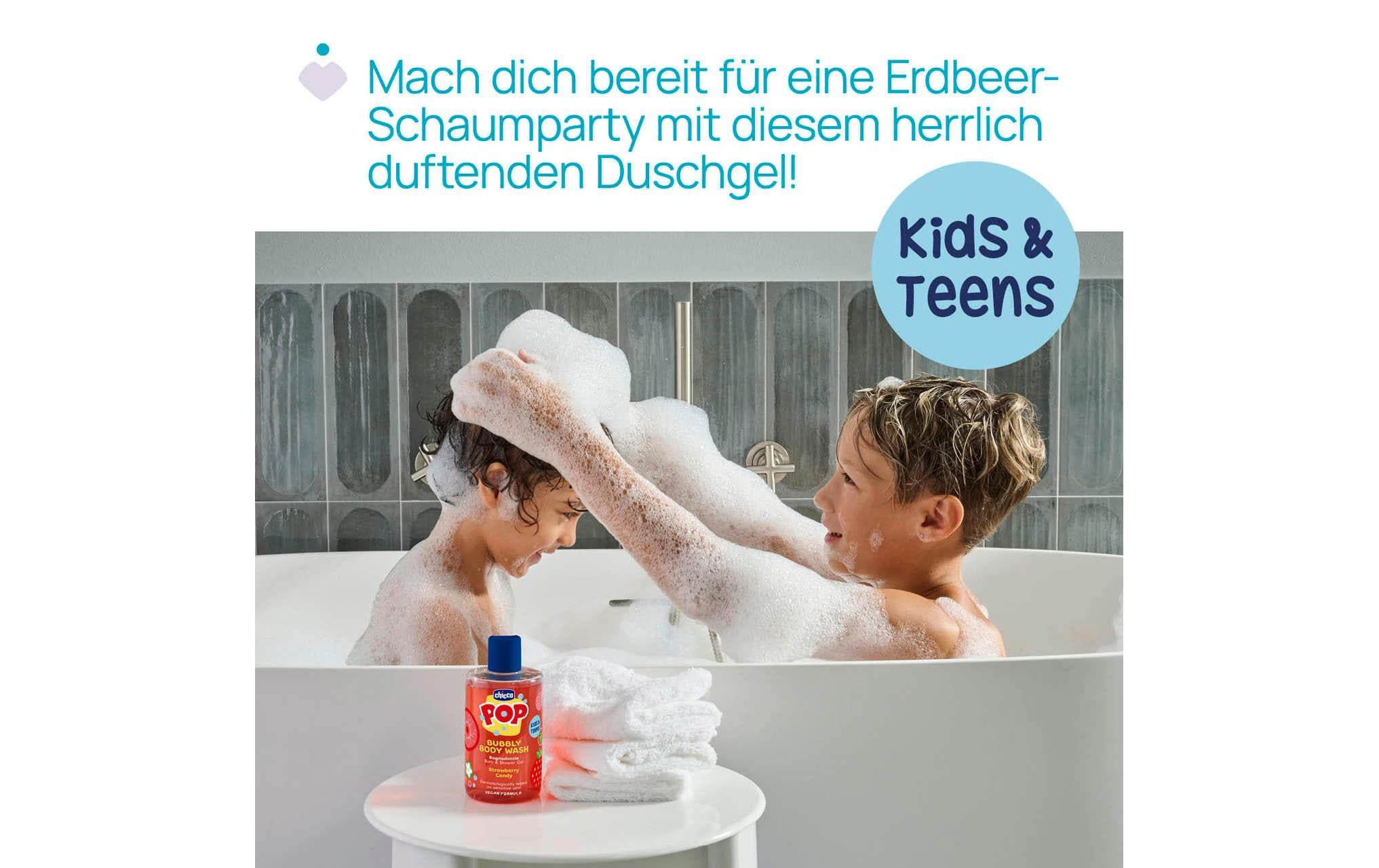Bubbly Erdbeere 300 mlErfrischendes und reinigendes Duschgel mit Erdbeerduft für Kinder und Jugendliche, vegane Formel mit Erdbeerextrakt