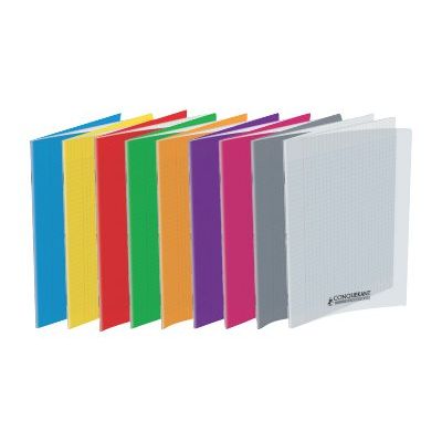 Conquérant Classique - Cahier polypro 24 x 32 cm - 96 pages - grands carreaux (Seyes) - disponible dans différentes couleurs