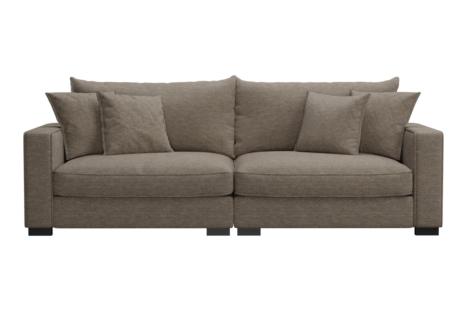 Rossi 3-seter sofa Tekstil Beatto 1023 Grønn Grå, arm B med sorte ben. Std. Komfort.