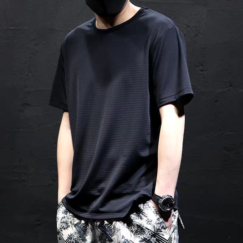 Acrius - T-shirt met korte mouwen en ronde hals, effen