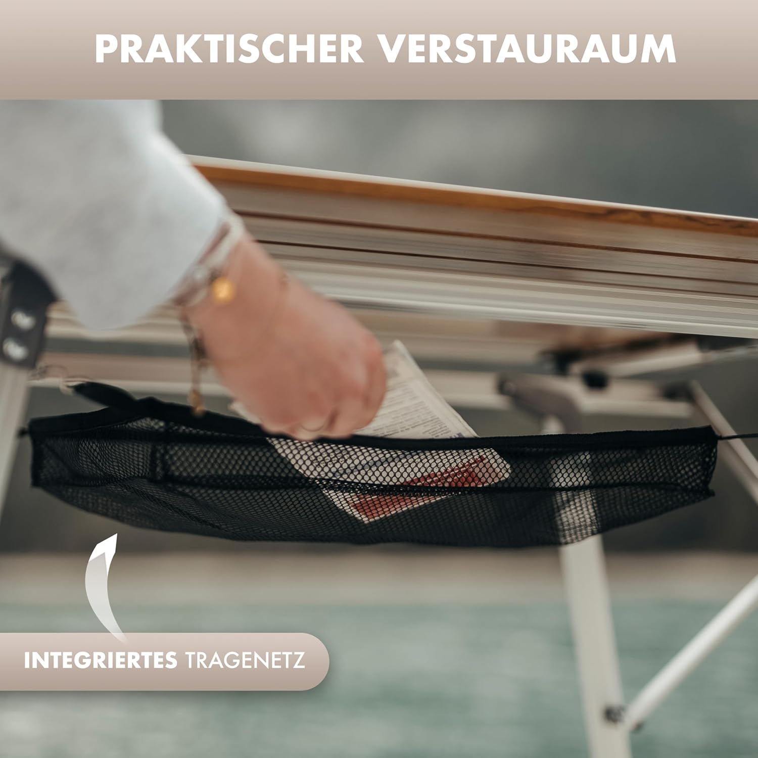 NATURBUMMLER Campingtisch klappbar [Solid Litec+] ultraleichter & höhenverstellbarer Klapptisch mit Tragetasche – faltbar & rostfrei aus Aluminium (XL) für Outdoor Camping Angeln