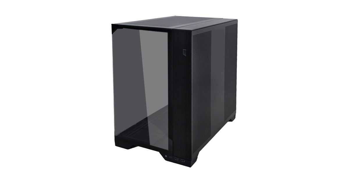 Lian LiO11 Vision Compact midi tower behuizing  (Zwart | 2x USB-A | 1x USB-C | Tempered Glass)