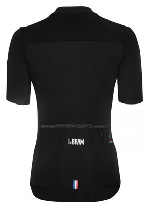 Maillot Manches Courtes Femme Lebram Allos Noir Coupe Ajustée