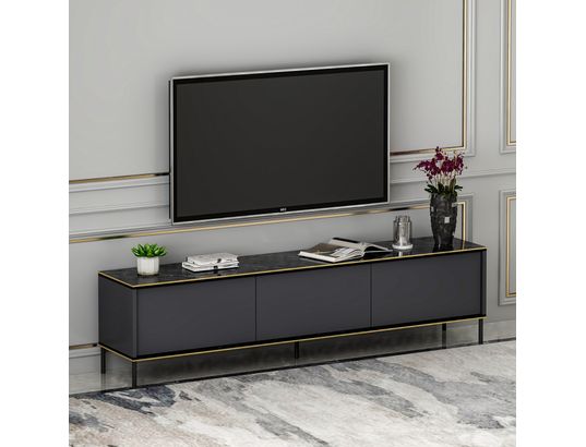 CONCEPT1 - Meuble TV Imaj anthracite 180 x 35 x h45,2 cm