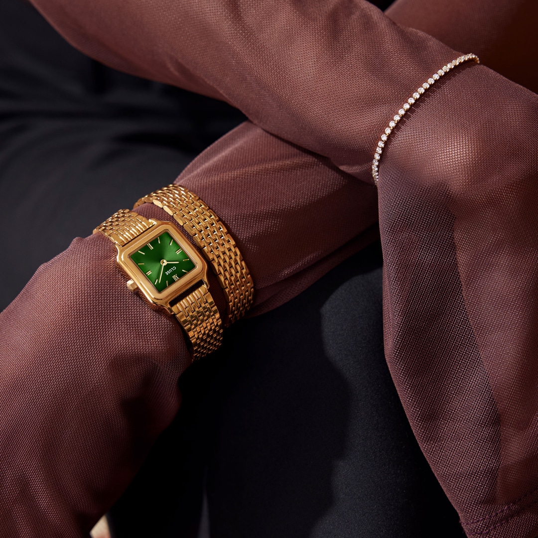 Cluse Gracieuse Petite Double Steel Forest Green / Gold Colour
