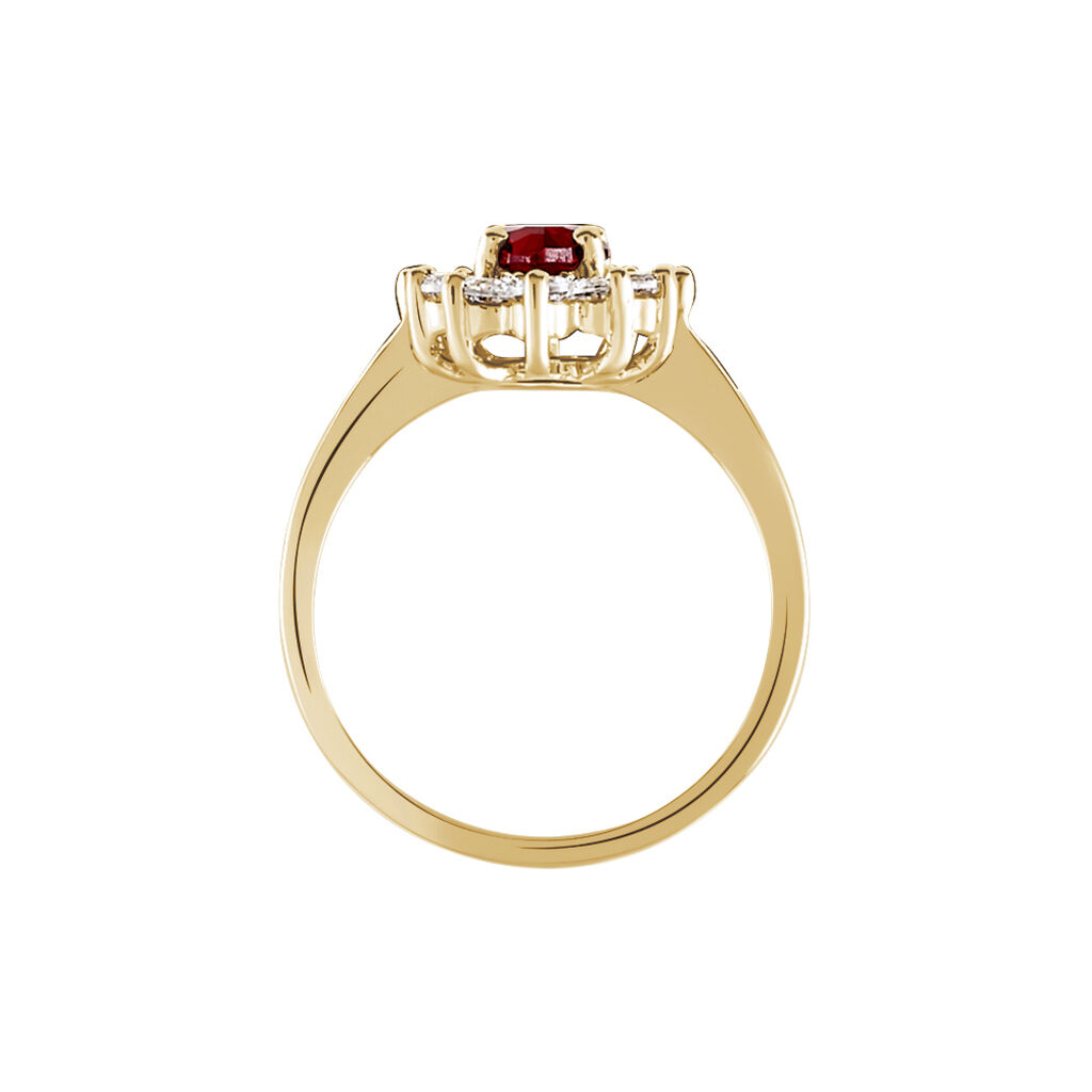 Bague Lisea Plaqué Or Jaune Verre Et Oxyde De Zirconium
